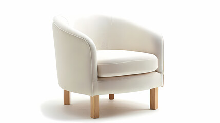 The minimal IKEA armchair with a simple white fabric seat and light wood legs