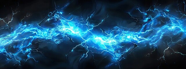 Wall Mural - blue electric black background