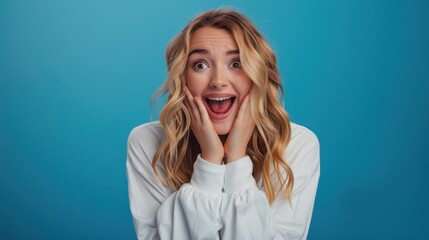 Wall Mural - The excited young woman