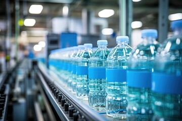 Wall Mural - bottling water in plastic bottles