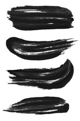 Sticker - Set of Black paint strokes on a blank background