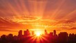 A sunrise over a city skyline, representing new beginnings and the opportunity for progress and advancement , 