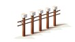 © Nouman Ashraf - a row of four electrical poles connected by electrical lines, PNG file, isolated on a transparent background