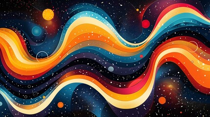 Wall Mural - cosmic waves abstract art