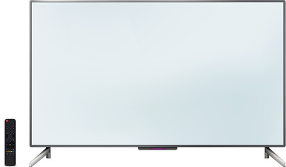 Modern oled tv screen isolated on white background