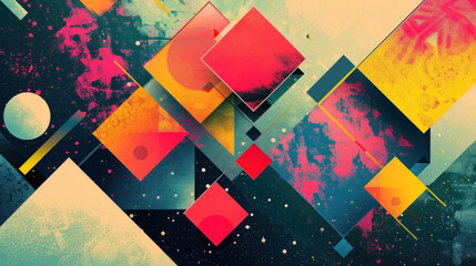 Wall Mural - Abstract geometric background with vibrant polygons