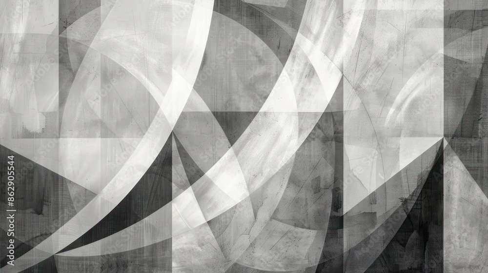 Abstract geometric shapes in shades of grey and white Stock Photo ...