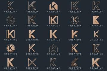 Wall Mural -  collection  Abstract letter K logo design. icons for business 
