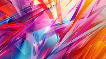 Wall Mural - Geometric abstract background with sharp angles and bright colors
