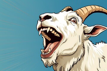 Wall Mural - a comic style goat