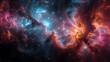 © xeionise - A stunning interstellar scene with vibrant nebulae in blue, purple, and orange, filled with countless stars.