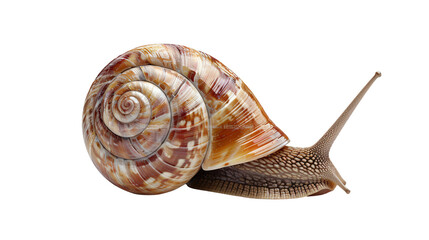 Poster - High-resolution image of a snail with a shell, isolated on a transparent background