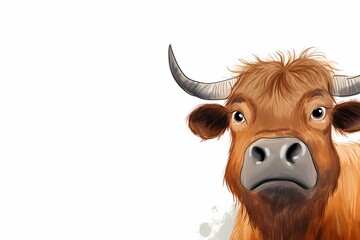 Poster - a cute cow, pencil drawing work