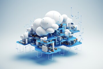 Wall Mural - Cloud Computing: Data Center in the Sky