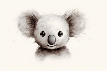 Sticker - a cute koala, pencil drawing work