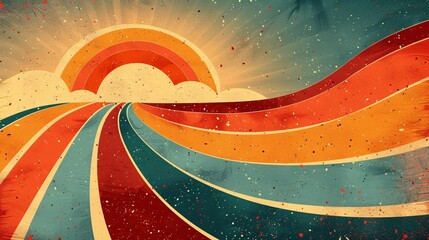 Wall Mural - Retro Rainbow Abstract Background