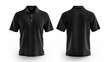 © Bijac - blank black polo shirt mockup template front and back views isolated on white background apparel design presentation