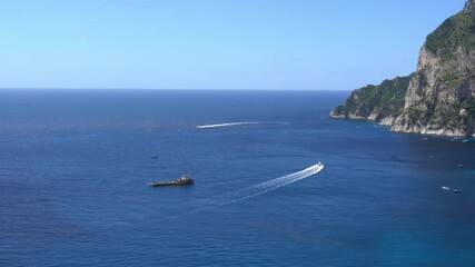 Wall Mural - The coastline of the island of Capri from Belvedere Tragara, Campanian Archipelago, Italy