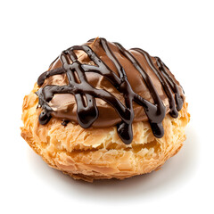 Wall Mural - Delicious profiterole isolated on white background