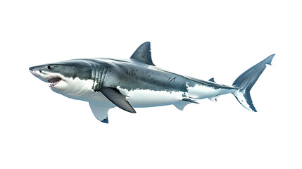 Wall Mural - White shark isolated on white background