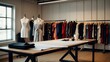 © R-CHUN - wide banner of women fashion dress design studio or atelier workshop for fashion house and custom tailor clothing talent small business.