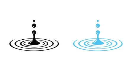 Water splash animation. Dripping water splatter animation. Water droplet fall animation. Moisture drop ripple icon vector