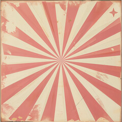 Wall Mural - a retro-styled design with an pastel pink and cream color scheme, featuring radial lines emanating from the center and some star-shaped accents.