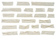 © Konstantin G - Assorted strips and pieces of masking adhesive tape isolated on a transparent background. Sticky scotch, duct paper. Design elements.