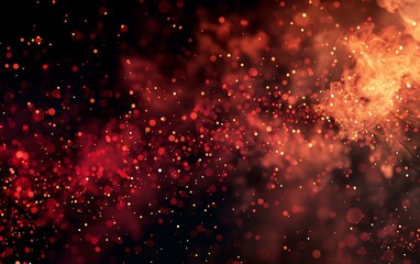 Wall Mural - abstract red smoke on black background. fantasy fractal texture. digital art
