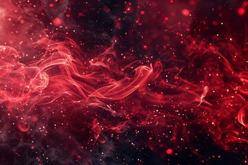 Wall Mural - abstract red smoke on black background. fantasy fractal texture. digital art
