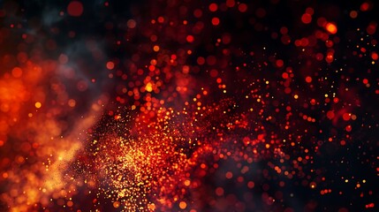 Wall Mural - abstract red smoke on black background. fantasy fractal texture. digital art