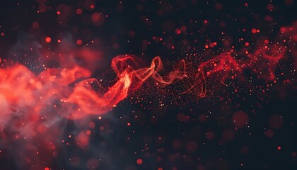 Wall Mural - abstract red smoke on black background. fantasy fractal texture. digital art