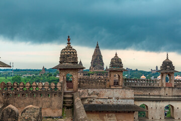 Royal Fort or Shahi Kila at Orchha, Madhya Pradesh, India.