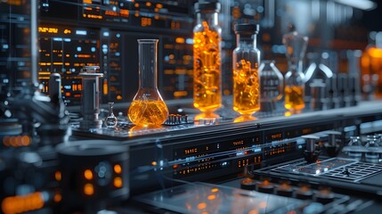 Poster - Clinical Trial Data Analysis with Detailed Diagrams and Technical Laboratory Instrumentation