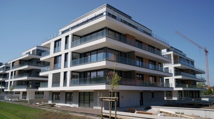 Poster - construction site of modern apartment building