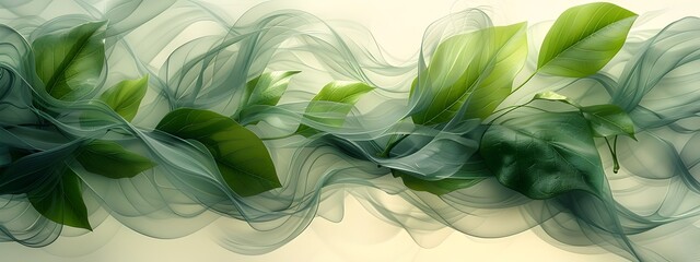 Poster - Intertwining Leaves Across Financial Documents Symbolizing Eco Friendly Investments