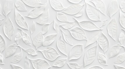 white background with 3d relief of leaves pattern, illustration