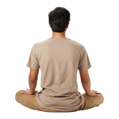 Wall Mural - back of a man sitting isolated on transparent background cutout