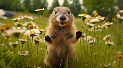 Canvas Print - A groundhog 