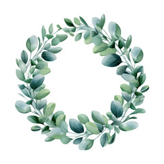 Wall Mural - laurel wreath watercolor isolated on transparent background cutout