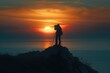 © darshika - Photographer silhouette against sunset background.