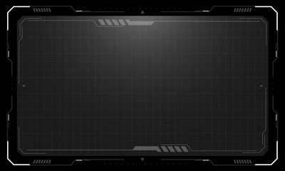 Wall Mural - Hud frames white grey user interface elements design modern technology futuristic control panel screen digital hologram window gaming menu touching cyber monitor set on black background vector