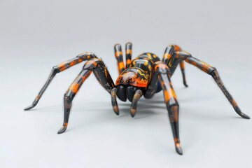 Poster - A detailed view of a spider's body and legs on a white background