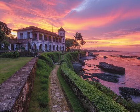 The colonial city of Galle, Sri Lanka, known for its historic fort and Dutch architecture 