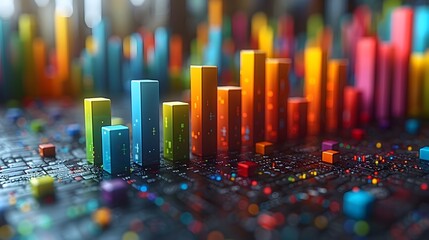 Poster - organic bar charts and graphs for eco friendly economics and renewable resources funding