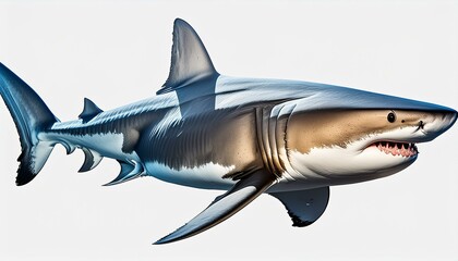 a Great White Shark, swimming, ocean predator, Aquatic-themed, horizontal format, photoreali.