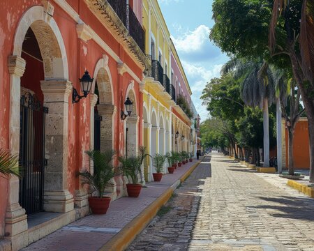 The colonial city of Merida, Mexico, with its beautiful historic buildings and vibrant culture 