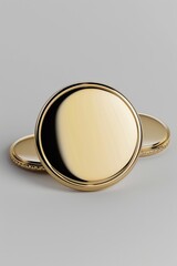Wall Mural - A close-up of a gold ring featuring a black oval stone, often used in jewelry or as a symbol