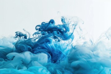 Wall Mural - Ink and water abstract background with blue smoke for art and beauty concept