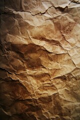 Poster - A close-up shot of a piece of brown paper with texture and creases